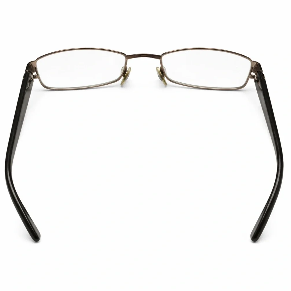 Gucci Unisex Black and Gold GG Logo Rectangular Glasses
